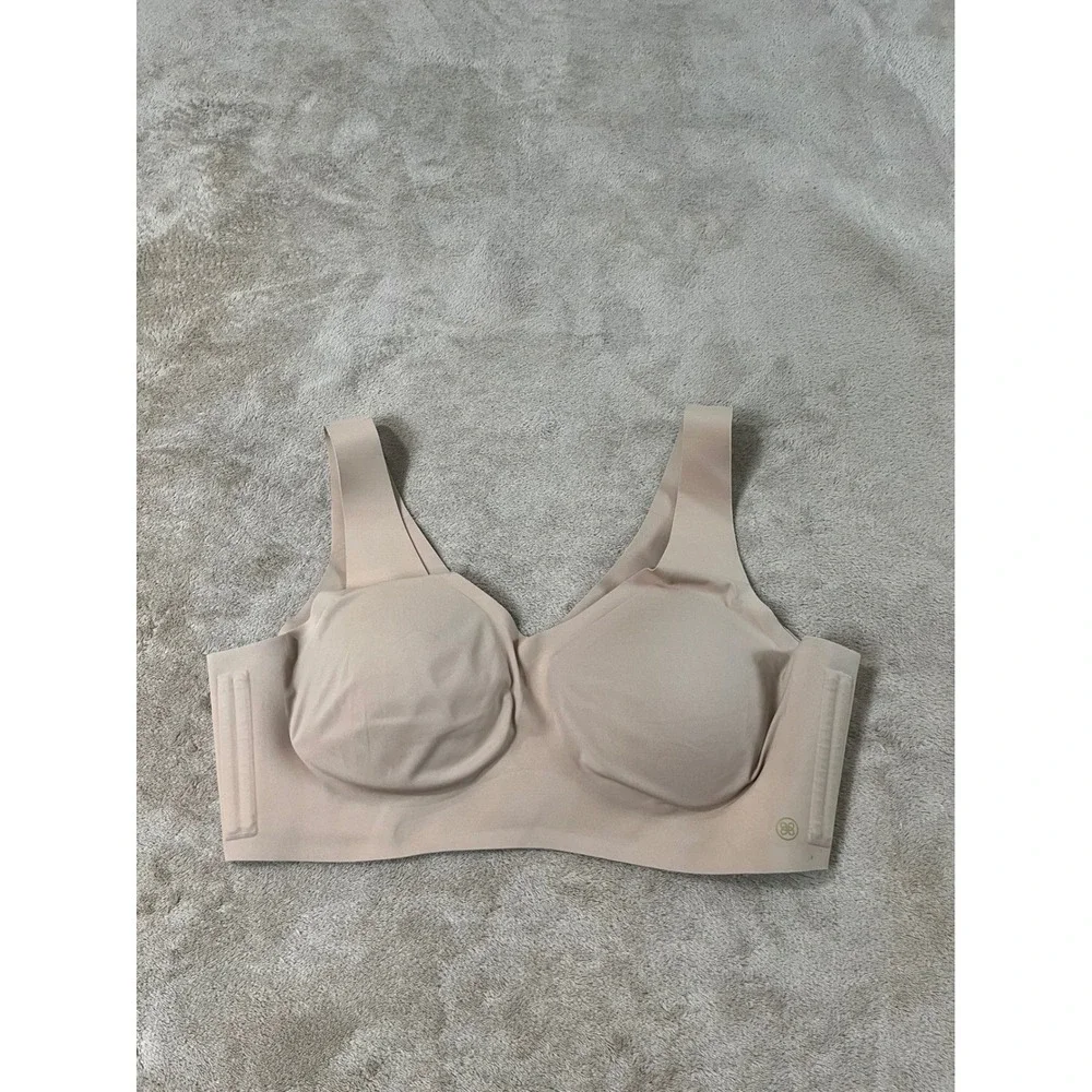 Honeylove Crossover Bra Women's XL Sand Beige Wireless Seamless Support LWBR0101